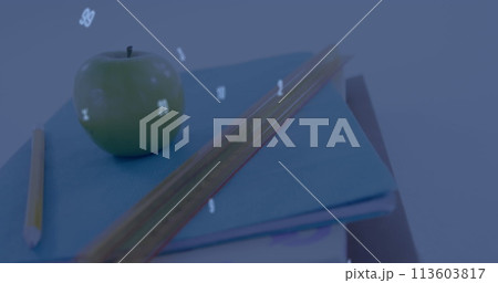 Image of numbers over school stuff Image of numbers over school stuff 113603817
