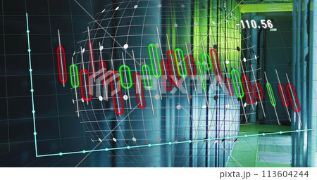 Image of graphs and globe over servers Image of graphs and globe over servers 113604244