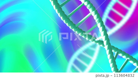 Image of dna strands on colourful background Image of dna strands on colourful background 113604832