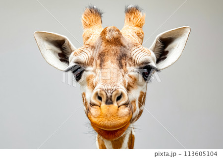 Close up of giraffe's face 113605104