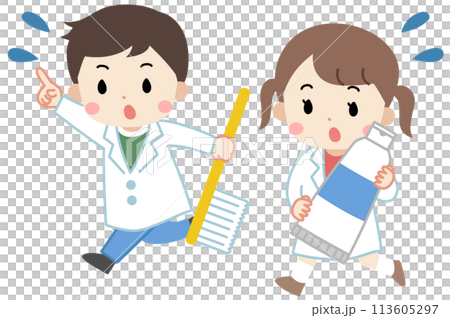 拿著牙刷跑步的孩子插畫 拿著牙刷跑步的孩子插畫 113605297