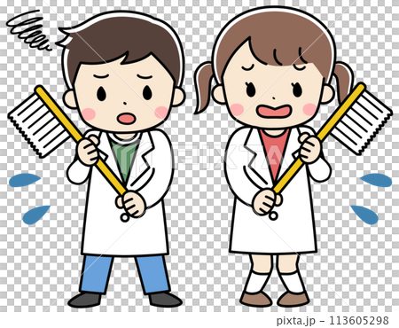拿著牙刷、滿臉煩惱的兒童插畫 113605298