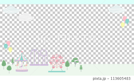 Stylish amusement park background illustration material Stylish amusement park background illustration material 113605483
