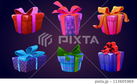 Game gift box icon. Ui birthday present cartoon 113605969