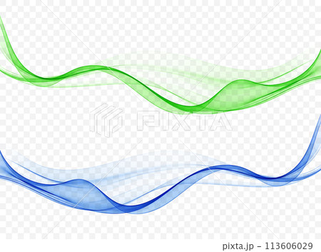 Abstract flow of wavy lines in blue and green. Transparent wave,design element. Abstract flow of wavy lines in blue and green. Transparent wave,design element. 113606029