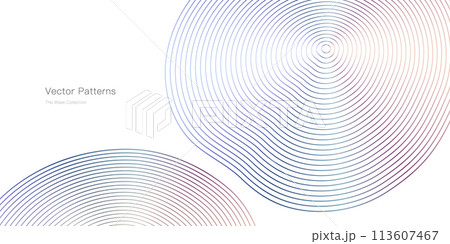 木の年輪デザインのグラデーション背景ベクターイラスト 113607467