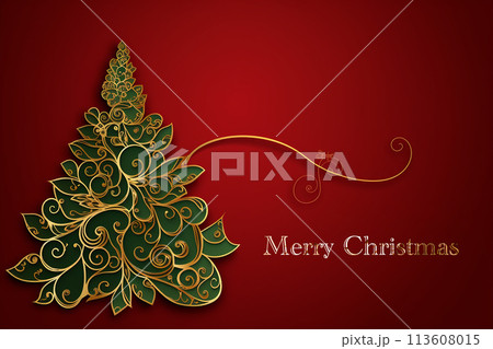 Golden Swirl Christmas Tree 113608015