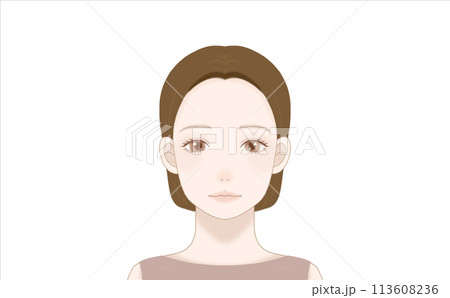 50代女性の正面の顔 113608236
