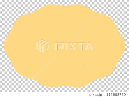Yellow rough shaped oval frame 113608750