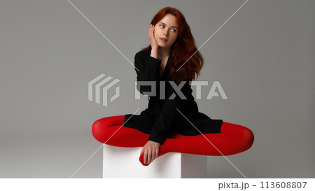 Beauty model woman . Model test portrait with 113608807