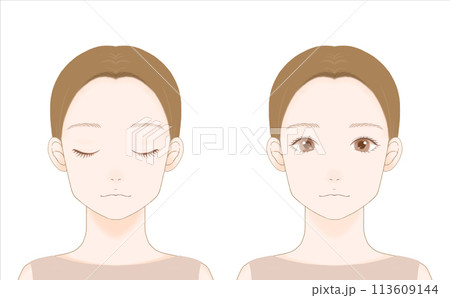 30代女性正面（ノーメイク） 113609144