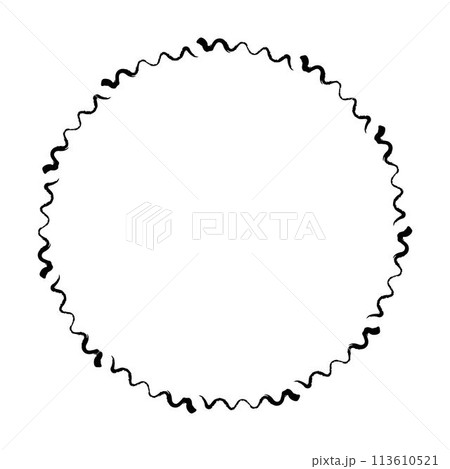Abstract circle round grunge border frame ring for decoration ornament in vector illustration 113610521