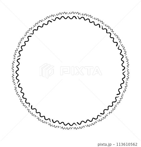 Abstract circle round grunge border frame ring for decoration ornament in vector illustration 113610562