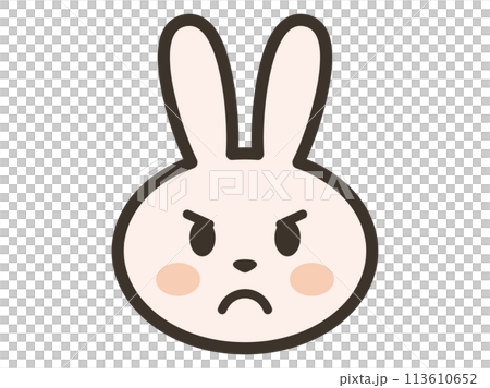 Angry rabbit face illustration 113610652