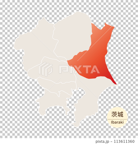 茨城県の明るく美しい地図、関東地方の中の茨城県 茨城県の明るく美しい地図、関東地方の中の茨城県 113611360