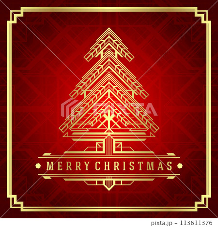 Christmas tree art deco style 113611376