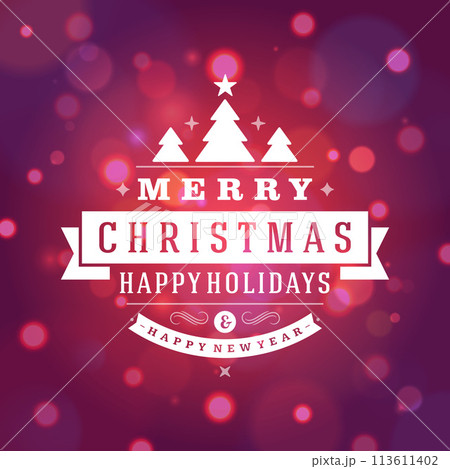 Christmas retro typography and light vector background Christmas retro typography and light vector background 113611402