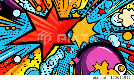colorful background in pop art style illustration 113611915