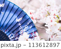 桜の中にある扇子 113612897