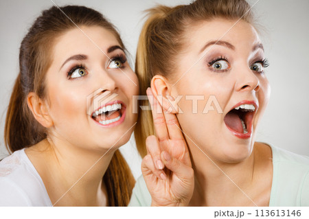 Two women telling gossip 113613146