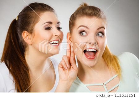 Two women telling gossip 113613151