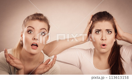 Two shocked and amazed women Two shocked and amazed women 113613158