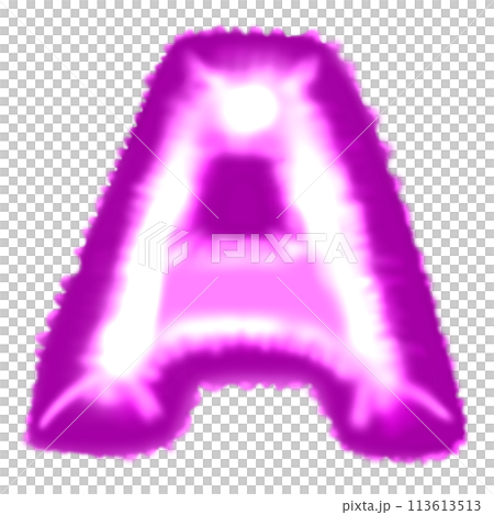 ピンクのネオンカラーに輝くアルファベットのバルーン（） 113613513