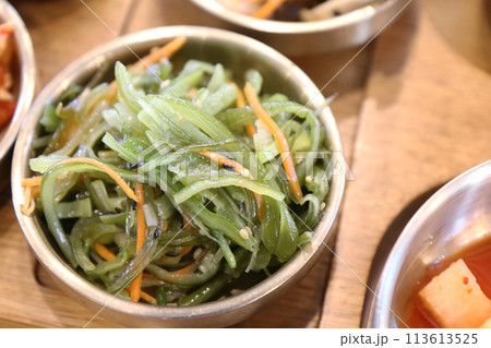 茎わかめのナムル(炒め物)(韓国料理) 茎わかめのナムル(炒め物)(韓国料理) 113613525