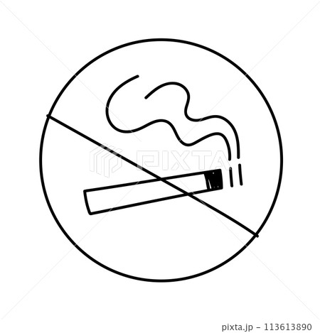 No smoking sign. Do not smoke line icon. No smoking sign. Do not smoke line icon. 113613890
