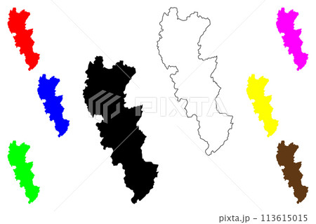 Zhuzhou city (People's Republic of China, PRC) map vector illustration, scribble sketch Jianning, Chuchow Prefecture-level city map 113615015