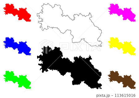 Zigong city (People's Republic of China, PRC) map vector illustration, scribble sketch Tzu-kung, Tzu-liu-ching Prefecture-level city map 113615016