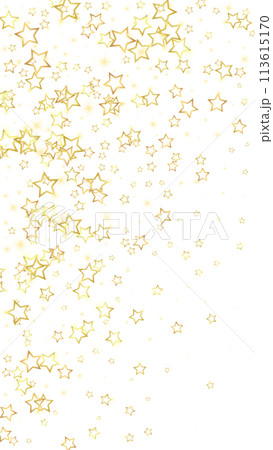 Christmas spirit. Scattered falling stars. Festive christmas confetty overlay template. Festive stars vector illustration on white background. Christmas spirit. Scattered falling stars. Festive christmas confetty overlay template. Festive stars vector illustration on white background. 113615170