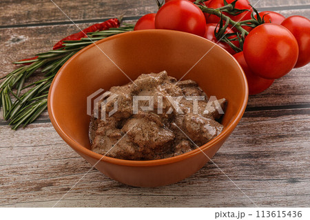 Soft chicken liver with cream Soft chicken liver with cream 113615436