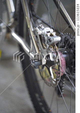 自転車のチェーンとチェーンのクローズアップ 自転車のチェーンとチェーンのクローズアップ 113615834