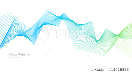 鋭利なとがりのあるシンプルなラインウェーブ 113616328