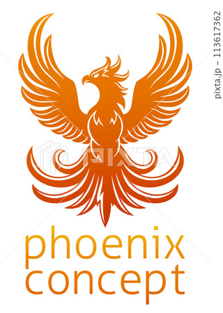 Phoenix Fire Bird Rising Wings Spread Eagle Phoenix Fire Bird Rising Wings Spread Eagle 113617362