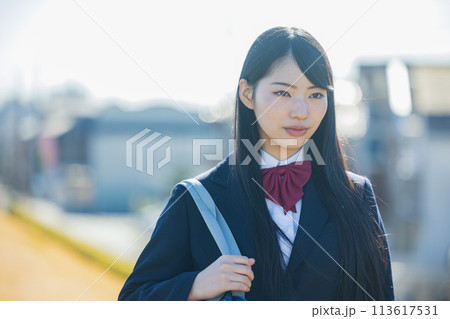 制服を着た女子高生 制服を着た女子高生 113617531