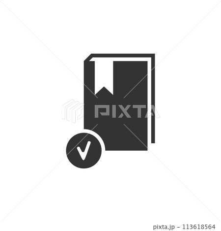 Selected book icon flat 113618564