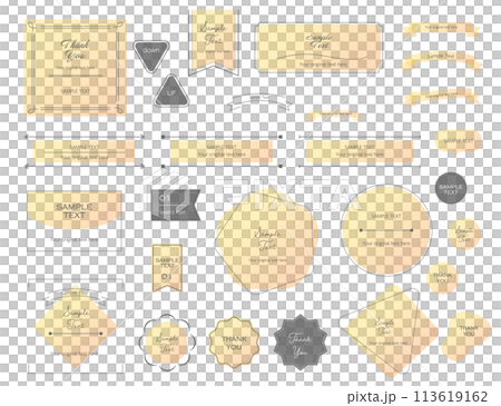 Simple and stylish ribbon frame set in yellow and orange 113619162