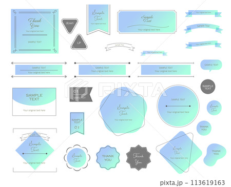 エアリーな幾何学フレーム　パステル　ブルーグリーン 113619163