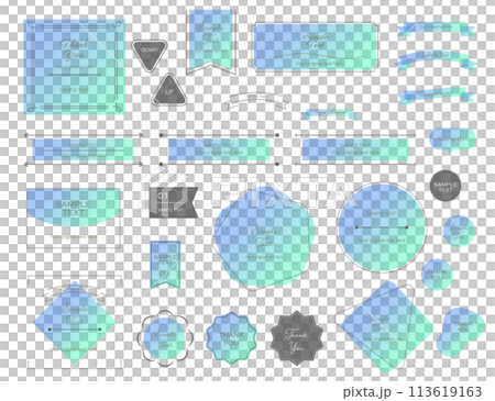 エアリーな幾何学フレーム　パステル　ブルーグリーン 113619163