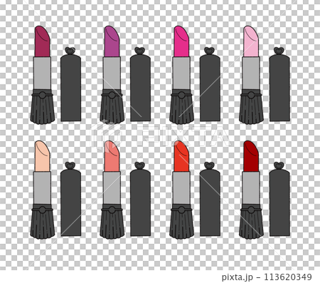 黒のリップスティックのイラストセット 黒のリップスティックのイラストセット 113620349