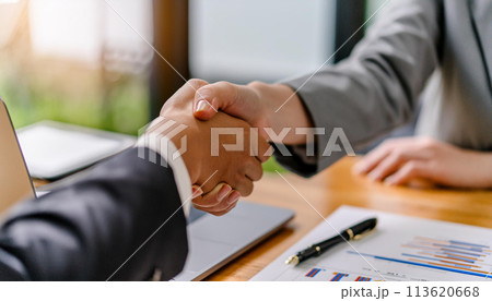 握手するビジネスマン 握手するビジネスマン 113620668