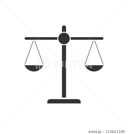 Justice scale icon flat 113621100