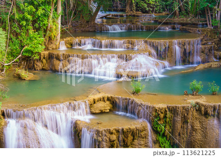 wonder Waterfall in deep rain forest jungle (Huay Mae Kamin Waterfall National Park in Kanchanaburi Province, Thailand) wonder Waterfall in deep rain forest jungle (Huay Mae Kamin Waterfall National Park in Kanchanaburi Province, Thailand) 113621225