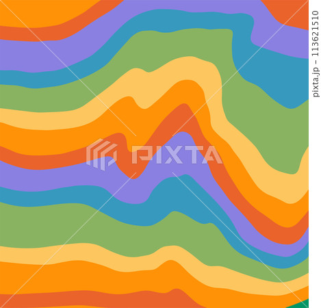 Abstract pride distorted groovy flag stripe background with wavy lines pattern. Trendy gender fluid concept. Flat vector illustration. 113621510
