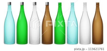 日本酒 ラベル無し モックアップ 3Dレンダリング 日本酒 ラベル無し モックアップ 3Dレンダリング 113621781