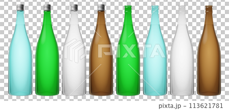 日本酒 ラベル無し モックアップ 3Dレンダリング 日本酒 ラベル無し モックアップ 3Dレンダリング 113621781