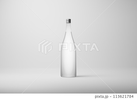 日本酒　ラベル無し　モックアップ　3Dレンダリング 113621784