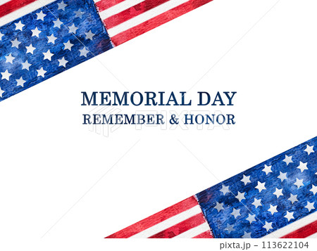 Memorial Day. Drawing of the American Flag with congratulations Memorial Day. Drawing of the American Flag with congratulations 113622104